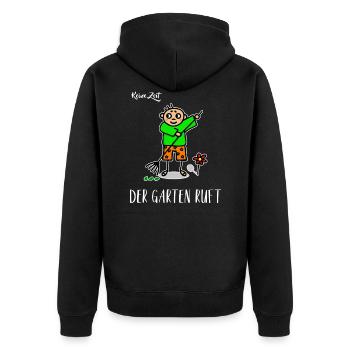 Gartenarbeit Gärtner Keine Zeit der Garten ruft - Unisex Premium Bio Zip Hoodie - Schwarz - Hinten - Nico (187cm)