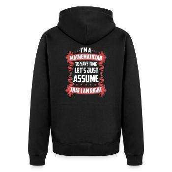 Mathe Mathematiker Geschenk - Unisex Premium Bio Zip Hoodie - Schwarz - Hinten - Nico (187cm)
