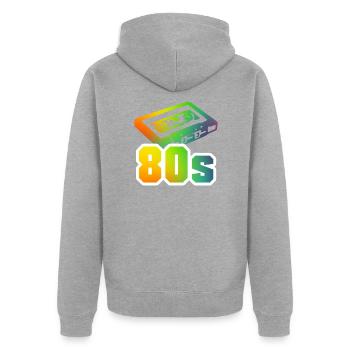 80s - 80s party cassette - Unisex Premium Organic Zip Hoodie - heather grey - Back - Nico (187cm)