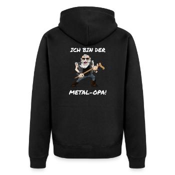 Je suis le metal grand-père heavy metal rocker grand-père - Veste à capuche bio Premium Unisexe - noir - Dos - Nico (187cm)
