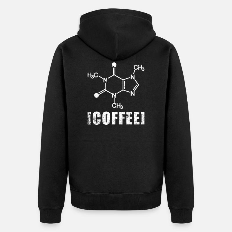 Formula chimica del caffè - Felpa con cappuccio ecologica premium unisex - nero