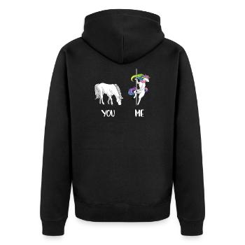 You Me LGBT Einhorn LGBTQ Aktivist homosexuell - Unisex Premium Bio Zip Hoodie - Schwarz - Hinten - Nico (187cm)