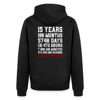 15 Years of Being awesome gift 15th birthday - Unisex Premium Organic Zip Hoodie - black - Back - Nico (187cm)