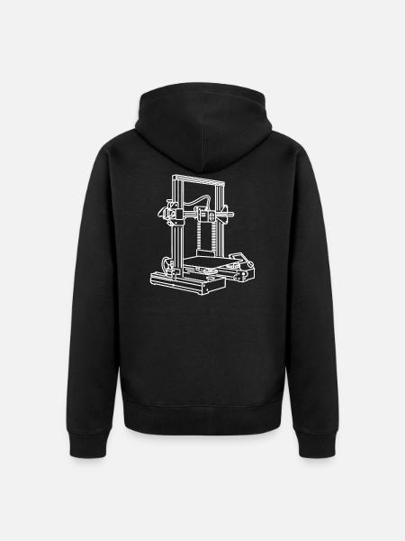 3D printer - Unisex Premium Organic Zip Hoodie - black