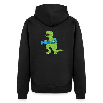 T-Rex dinosaure Dino Scolarisation - Veste à capuche bio Premium Unisexe - noir - Dos - Nico (187cm)