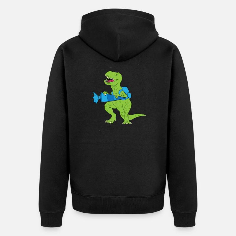 T-Rex dinosaure Dino Scolarisation - Veste à capuche bio Premium Unisexe - noir