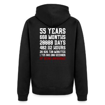 55 Years of Being awesome gift 55th birthday - Unisex Premium Organic Zip Hoodie - black - Back - Nico (187cm)