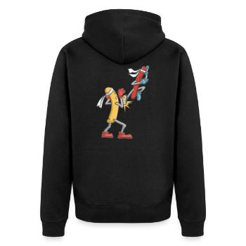Saucisses grillées Saucisse de Karaté Arts martiaux Saucisses - Veste à capuche bio Premium Unisexe - noir - Dos - Nico (187cm)