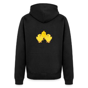 Süße kleine Kücken für Kinder als Geschenk - Unisex Premium Bio Zip Hoodie - Schwarz - Hinten - Nico (187cm)