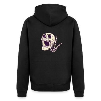 Skull Skull Rock n Roll signe - Veste à capuche bio Premium Unisexe - noir - Dos - Nico (187cm)