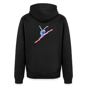 Turnerin - Bodenturnen Rhythmische Sportgymnastik - Unisex Premium Bio Zip Hoodie - Schwarz - Hinten - Nico (187cm)