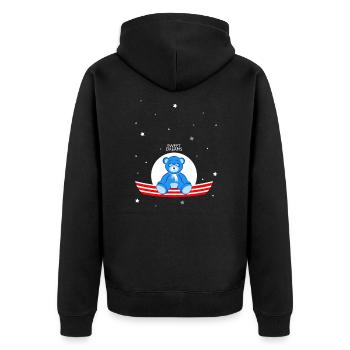 Sleepy Teddy Bear - Unisex Premium Organic Zip Hoodie - black - Back - Nico (187cm)