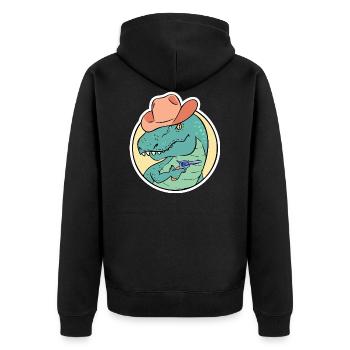 Dinosaure T-Rex - Veste à capuche bio Premium Unisexe - noir - Dos - Nico (187cm)