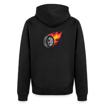 Auto Tuning Burning Tires Drifting - Unisex Premium Organic Zip Hoodie - black - Back - Nico (187cm)