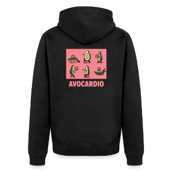 Avocardio Avocardo shirt de sport et de fitness - Veste à capuche bio Premium Unisexe - noir - Dos - Nico (187cm)