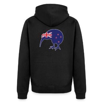 nouvelle-Zélande - Veste à capuche bio Premium Unisexe - noir - Dos - Nico (187cm)