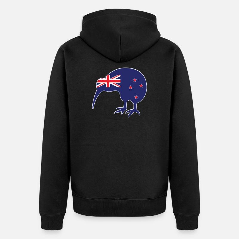 Neuseeland - Unisex Premium Bio Zip Hoodie - Schwarz