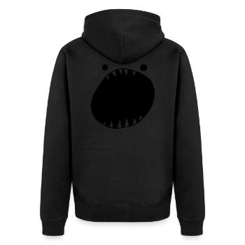 Monster - Unisex Premium Bio Zip Hoodie - Schwarz - Hinten - Nico (187cm)