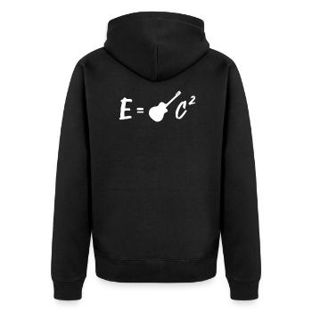 gitarre lustig witzig e=mc - Unisex Premium Bio Zip Hoodie - Schwarz - Hinten - Nico (187cm)