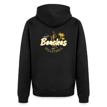 Beach-Volleyball - Unisex Premium Bio Zip Hoodie - Schwarz - Hinten - Nico (187cm)