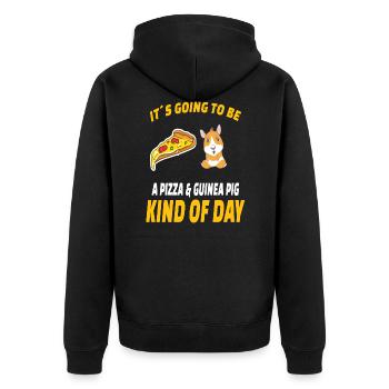 PIZZA / GUINEA PIG: Pizza Et Cochon D'Inde - Veste à capuche bio Premium Unisexe - noir - Dos - Nico (187cm)