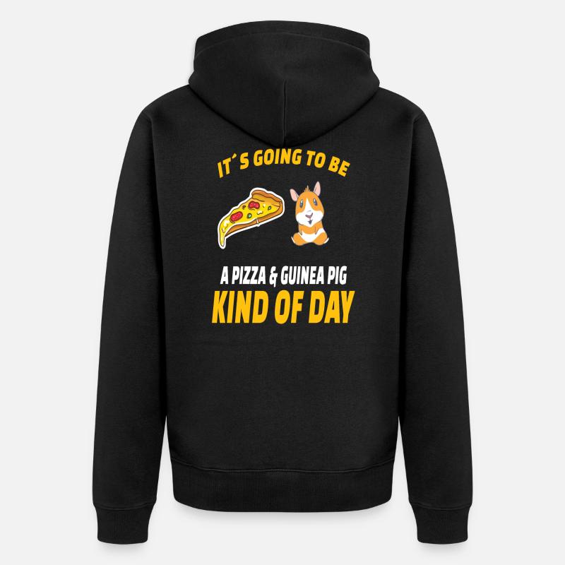 PIZZA / GUINEA PIG: Pizza Et Cochon D'Inde - Veste à capuche bio Premium Unisexe - noir