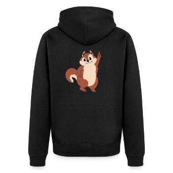 Funny squirrel logs - Unisex Premium Organic Zip Hoodie - black - Back - Nico (187cm)