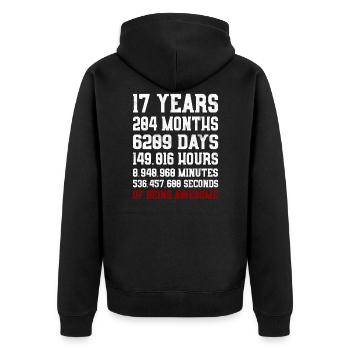 17 Years of Being awesome gift 17th birthday - Unisex Premium Organic Zip Hoodie - black - Back - Nico (187cm)