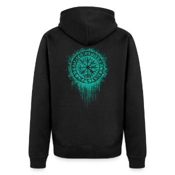 Symbole Viking - Runes - Mystic - Magie - Veste à capuche bio Premium Unisexe - noir - Dos - Nico (187cm)