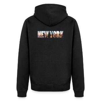 New York - Veste à capuche bio Premium Unisexe - noir - Dos - Nico (187cm)
