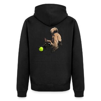 The cutest Malinois - Unisex Premium Organic Zip Hoodie - black - Back - Nico (187cm)