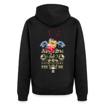 Après Ski Profi - Unisex Premium Organic Zip Hoodie - black - Back - Nico (187cm)