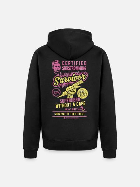 Surströmming T Shirt Design - Unisex Premium Bio Zip Hoodie - Schwarz