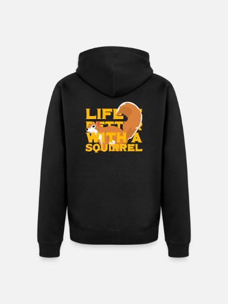 Squirrel Squirrel - Unisex Premium Organic Zip Hoodie - black