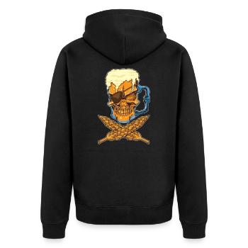 Bier Totenkopf - Brau Pirat - Brasserie - Veste à capuche bio Premium Unisexe - noir - Dos - Nico (187cm)