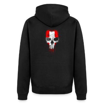Suisse Totenkopf Suisse - Veste à capuche bio Premium Unisexe - noir - Dos - Nico (187cm)