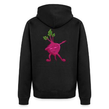 Dabbing Rote Bete - Unisex Premium Bio Zip Hoodie - Schwarz - Hinten - Nico (187cm)