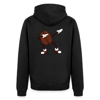 Tamponner le grain de café - Veste à capuche bio Premium Unisexe - noir - Dos - Nico (187cm)