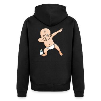 Tamponner bébé - Veste à capuche bio Premium Unisexe - noir - Dos - Nico (187cm)