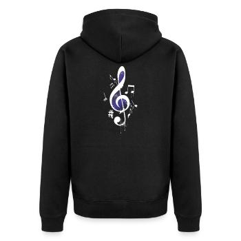 Clef music design note d'amateur de musique - Veste à capuche bio Premium Unisexe - noir - Dos - Nico (187cm)