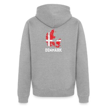 Équipe sportive de nationalité vintage du Danemark - Veste à capuche bio Premium Unisexe - gris chiné - Dos - Nico (187cm)