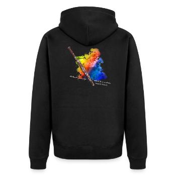 bassoon - Unisex Premium Organic Zip Hoodie - black - Back - Nico (187cm)