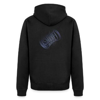waldhorn french horn - Unisex Premium Bio Zip Hoodie - Schwarz - Hinten - Nico (187cm)