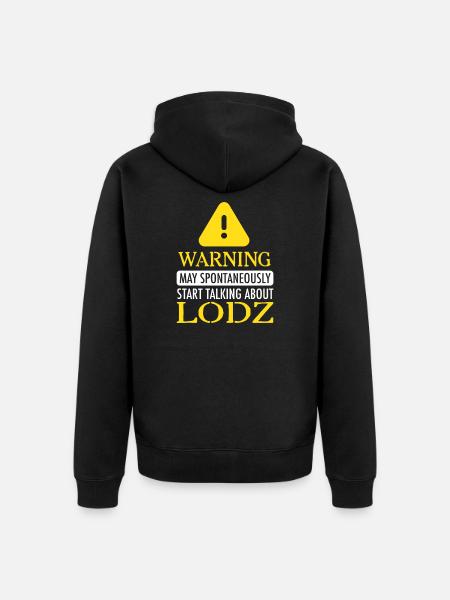 WARNING!: Lodz - Unisex Premium Bio Zip Hoodie - Schwarz
