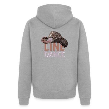 Country Western Line Dance - Unisex Premium Bio Zip Hoodie - Grau meliert - Hinten - Nico (187cm)