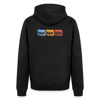 Camera - Unisex Premium Organic Zip Hoodie - black - Back - Nico (187cm)