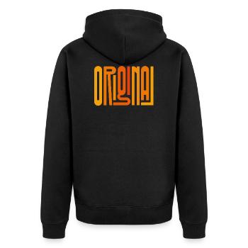 original - Unisex Premium Organic Zip Hoodie - black - Back - Nico (187cm)