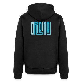 Bleu d'origine - Veste à capuche bio Premium Unisexe - noir - Dos - Nico (187cm)
