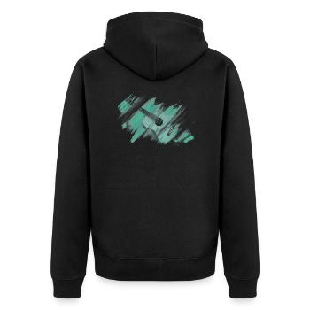 akustik gitarre - Unisex Premium Bio Zip Hoodie - Schwarz - Hinten - Nico (187cm)