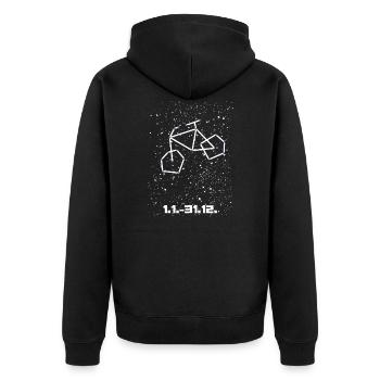 Signe du zodiaque Cyclisme - Veste à capuche bio Premium Unisexe - noir - Dos - Nico (187cm)